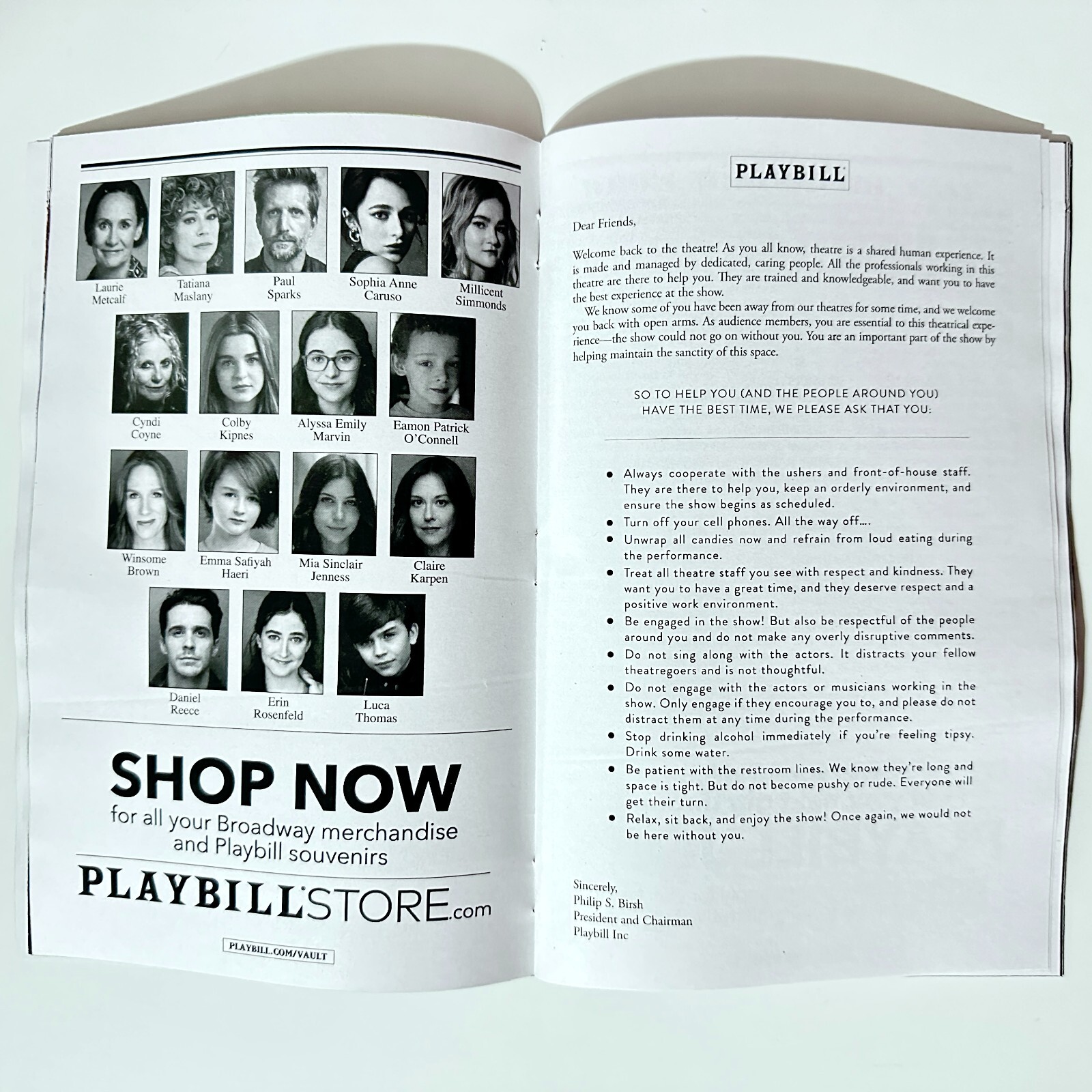 Grey House Pride Playbill Laurie Metcalf Tatiana Maslany Sophia Anne Caruso