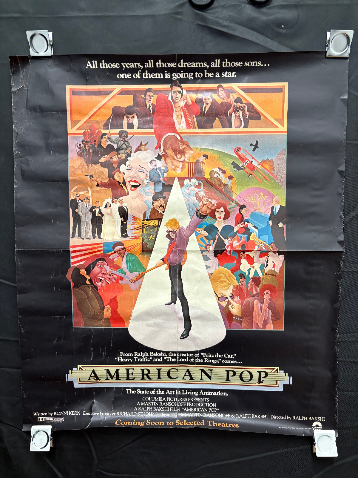 American Pop – Original Movie Soundtrack – Promo Poster Flat 1981 18″ x 21″