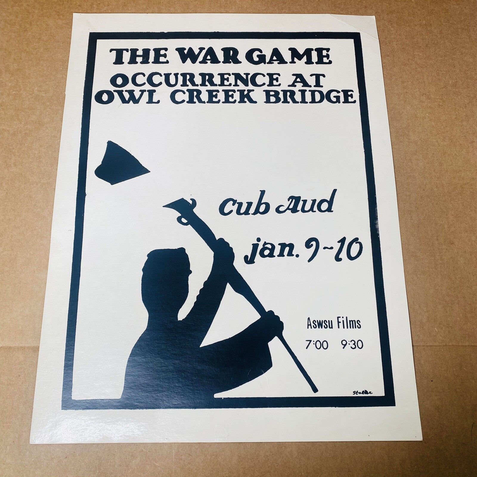 The War Game Poster Vtg Aswan Films WSU Nuclear Vietnam Washington State Univers