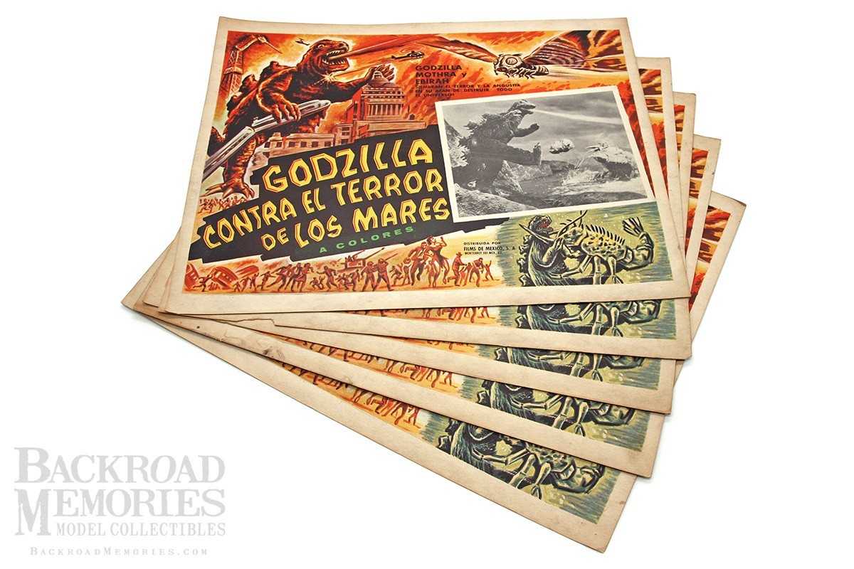 Lot of Vtg (1966) “Ebirah, Horror of the Deep” 16×13 Lobby Cards (5), by FM (MX)