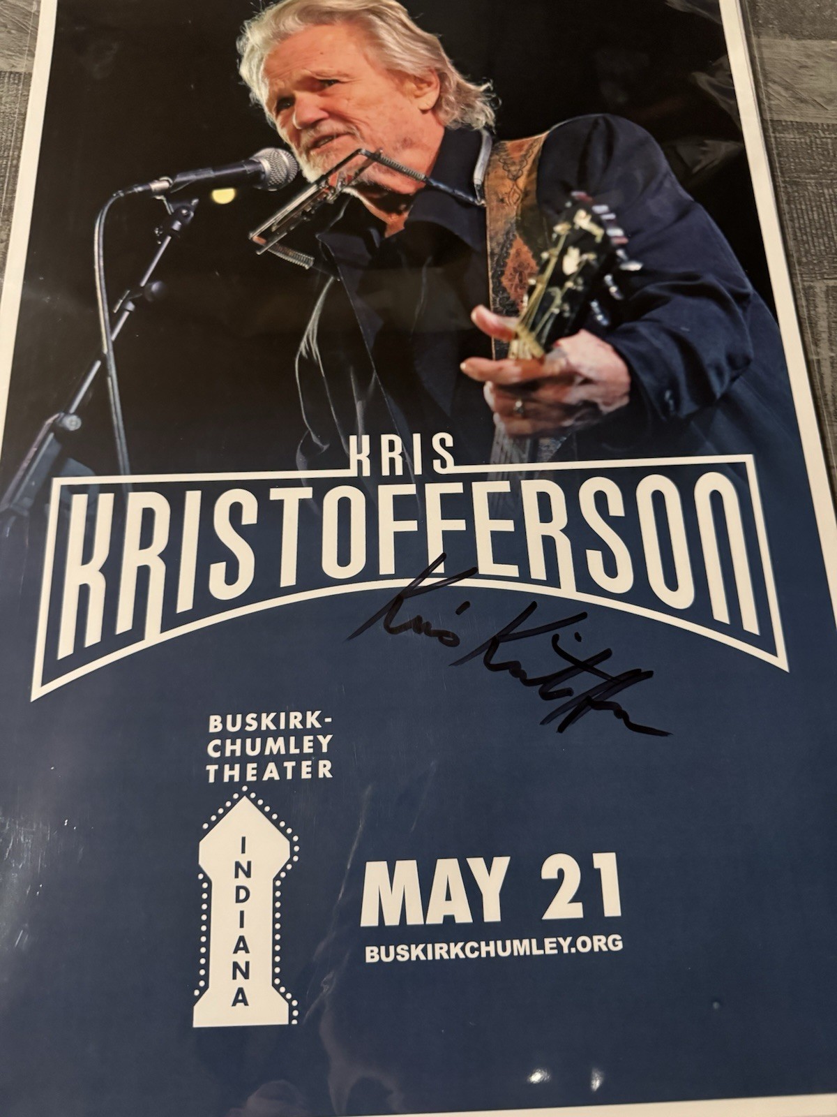 KRIS KRISTOFFERSON Signed 11×17 Concert POSTER 2014 MUSIC LEGEND (d.2024) COA