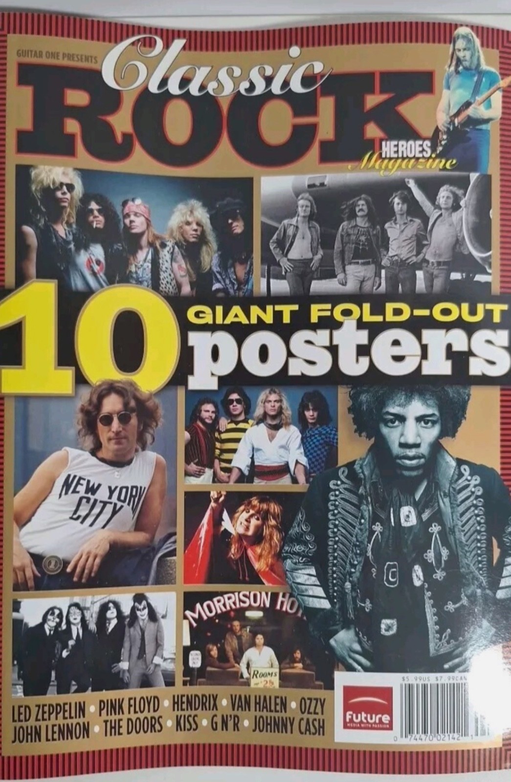 Rock Heroes Magazine: 10 GIANT FOLD-OUT Posters KISS OZZY DOORS PINK FLOYD RARE