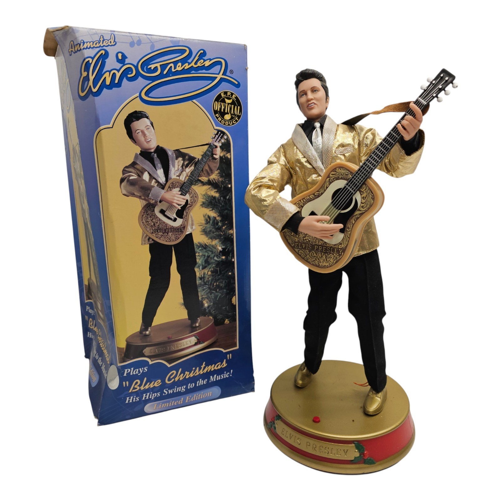 Gemmy Elvis Presley Singing Dancing Figure Blue Christmas Limited Edition