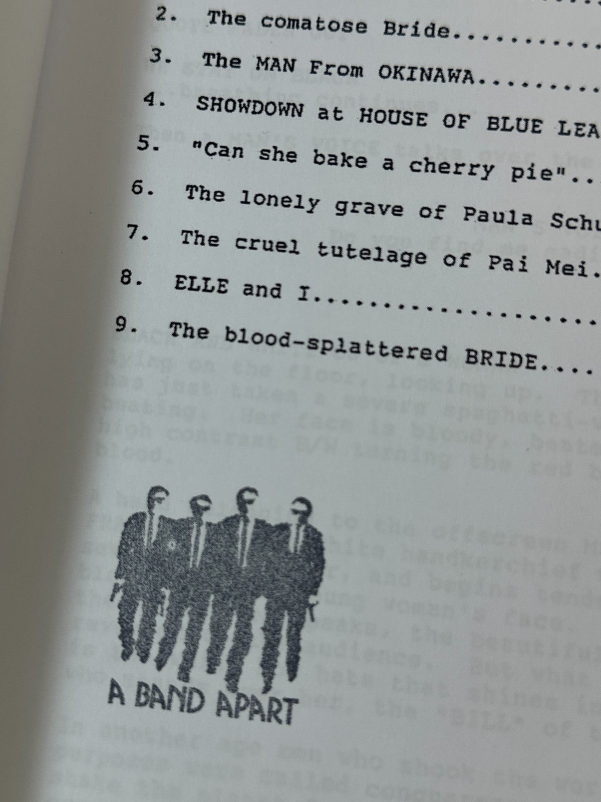 Kill Bill Screenplay Final Draft Quentin Tarantino Uma Thurman 2003 Movie Script