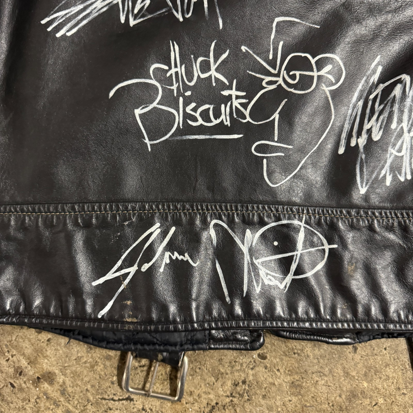 Vintage 90s Glenn Danzig Chuck Biscuits Eerie Misfits Band Signed Leather Jacket