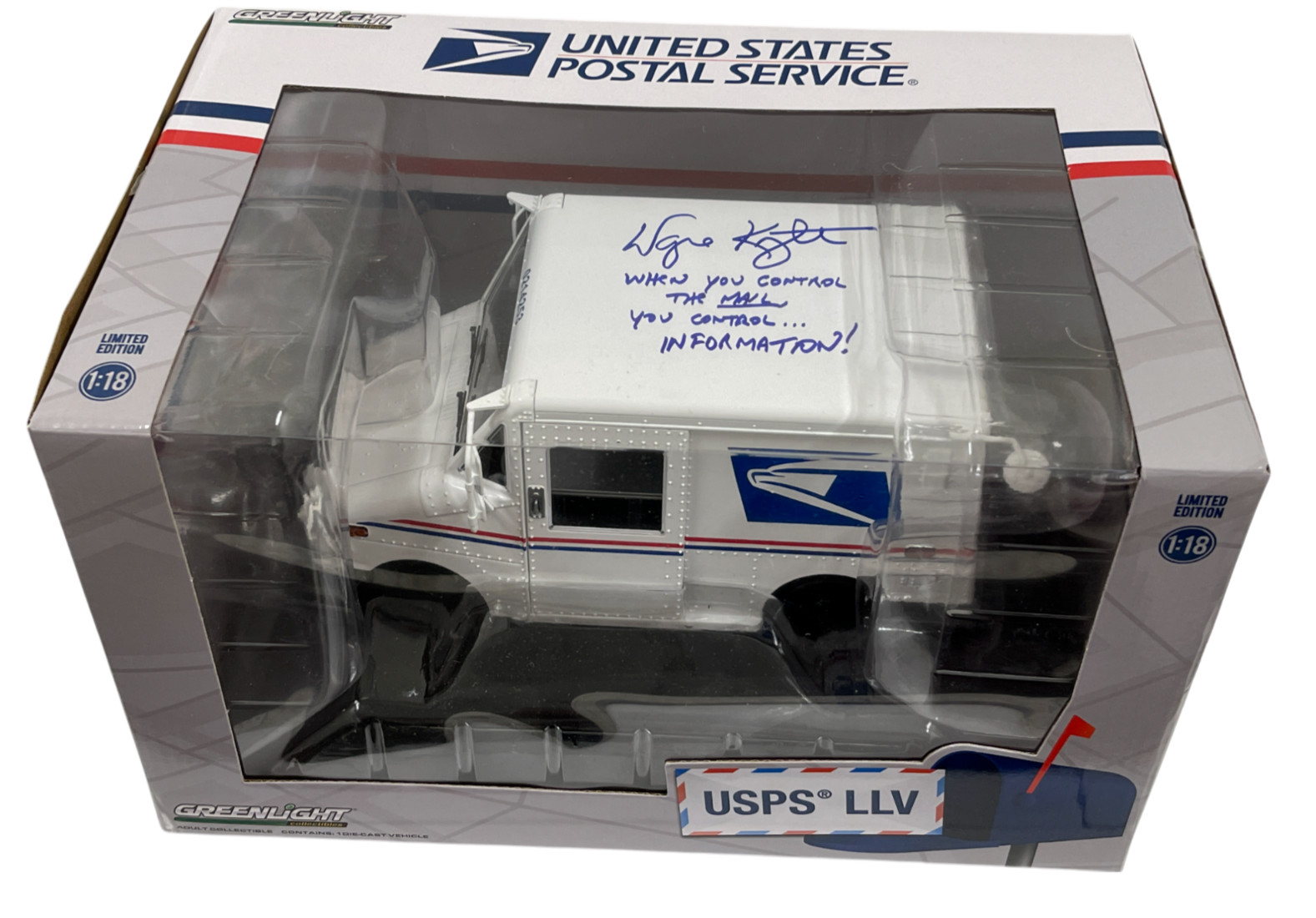 Wayne Knight Signed USPS Post Office Diecast 1:18 Inscription Autograph Beckett