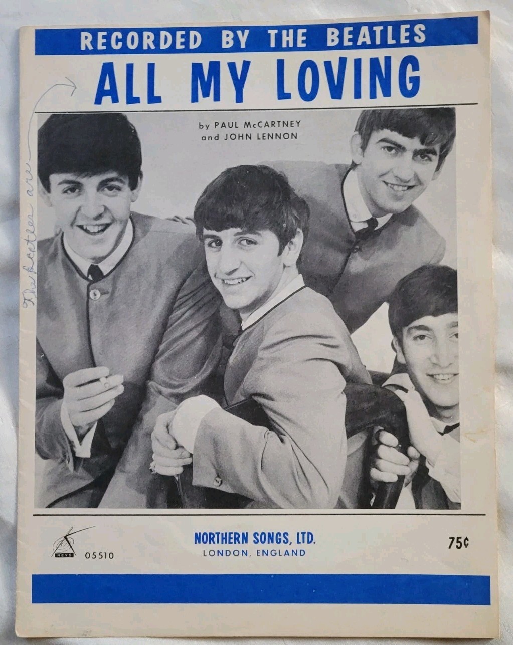 The Beatles 1960-70’s Sheet Music Lot Of 5 – All My Loving-Something-Yesterday,+