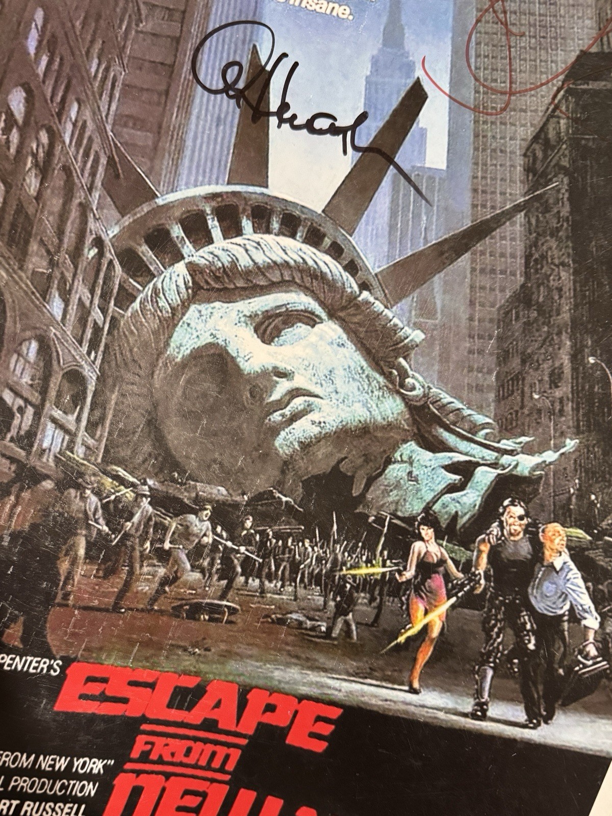 John Carpenter & Alan Howarth Signed Escape From New York 12×18 Movie Poster BAS