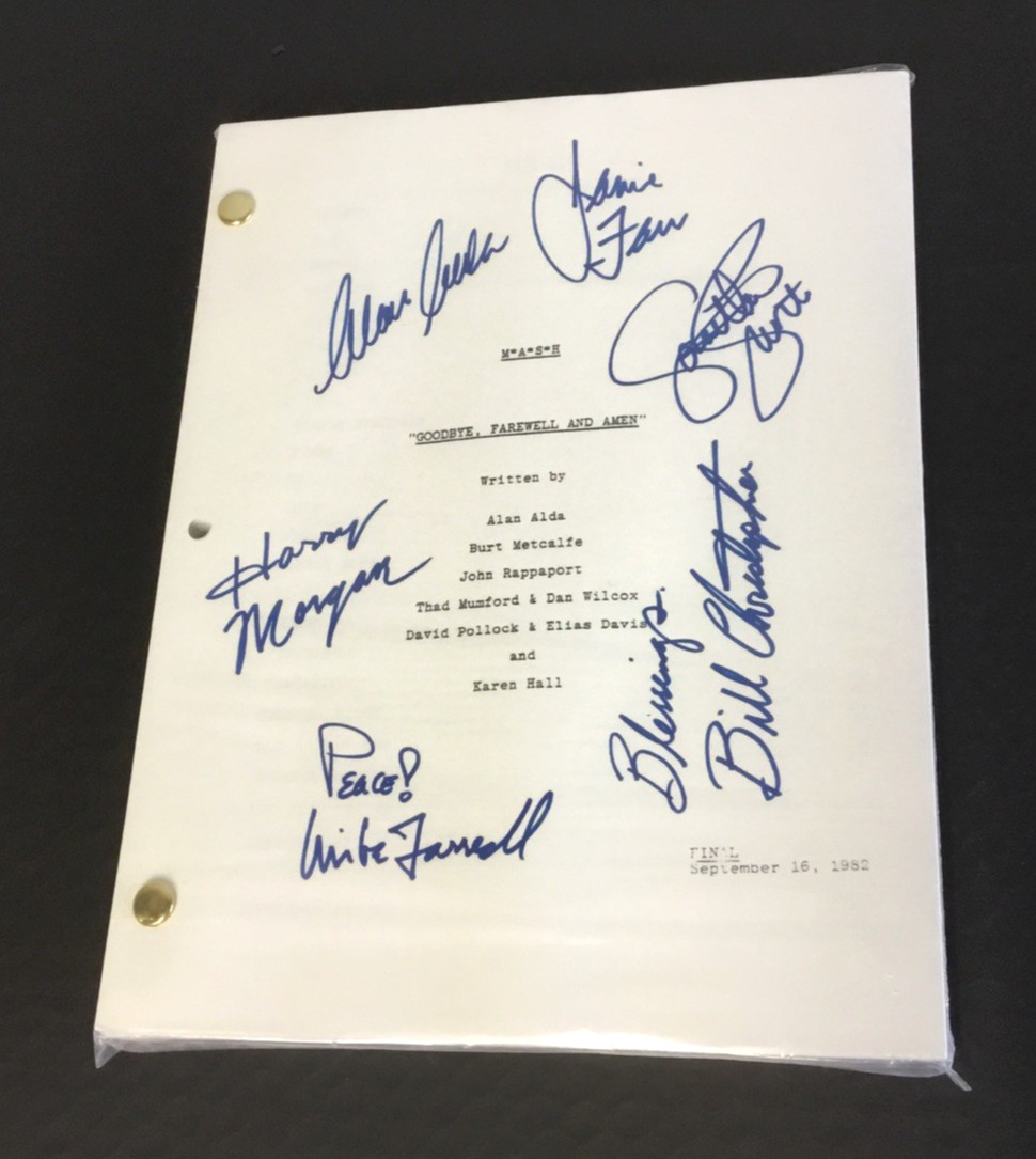 MASH Final Episode Goodbye, Farewell, and Amen Script w/ Facsimile Signatures