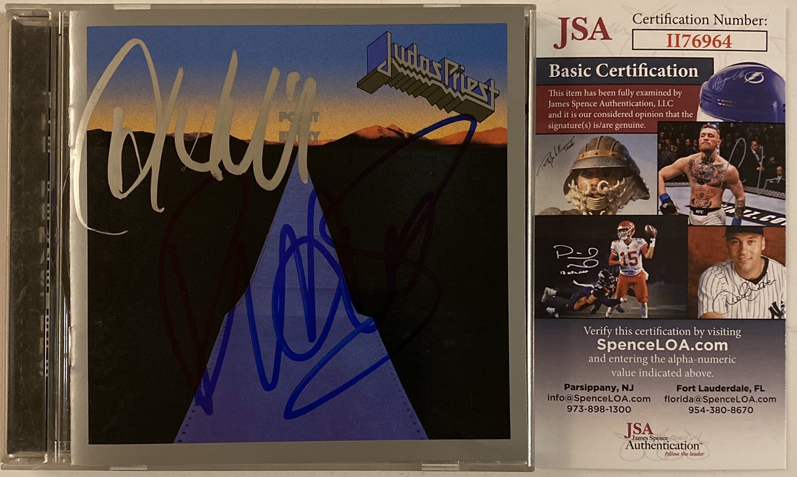 Judas Priest Rob Halford Ian Hill Signed Autographed Point Of Entry CD JSA COA