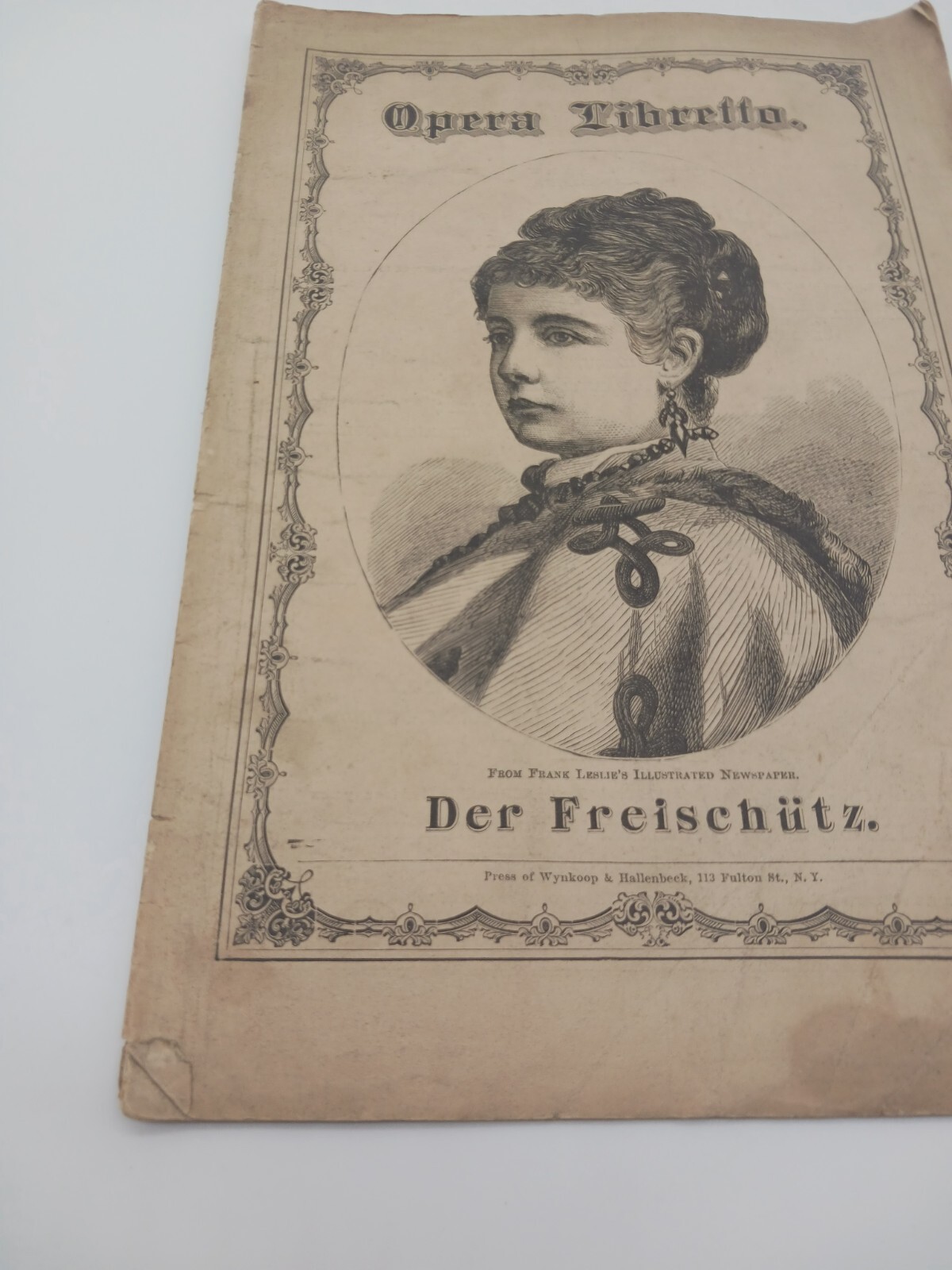 1856 Antique Opera Libretto Der Freischutz Playbill Play Book Lovely Woman