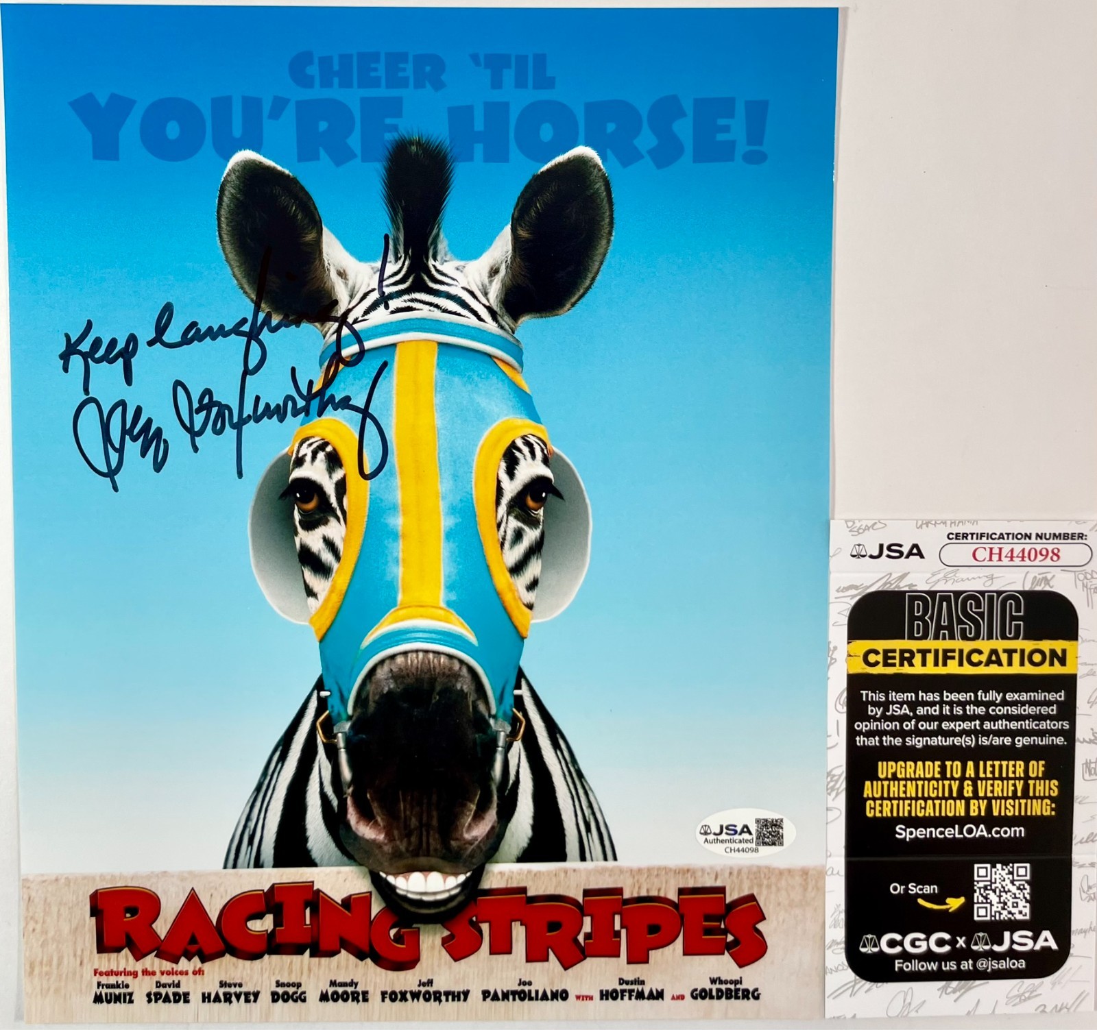 Jeff Foxworthy Signed Racing Stripes 8×10 Mini Movie Poster Autograph JSA COA