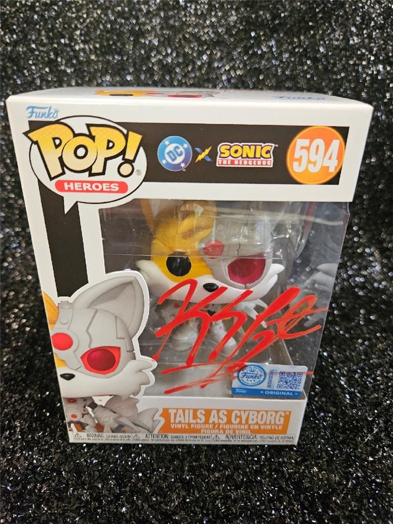 KHARY PAYTON SIGNED FUNKO POP 594 SONIC HEDGEHOG TAILS AS CYBORG DC W/ COA