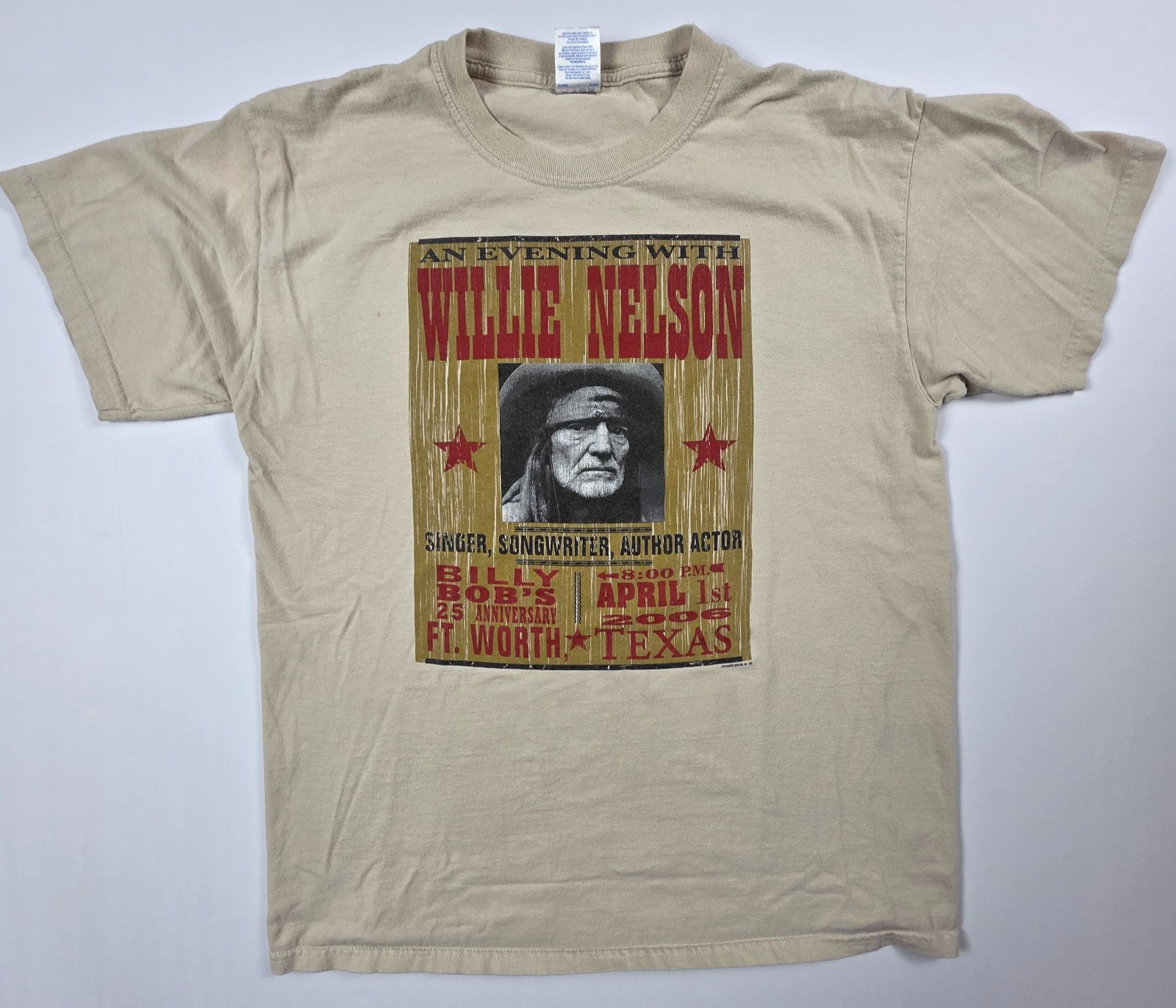 Willie Nelson Shirt Tour Shirt Billy Bob’s April 1st, 2006 Fort Worth TX Size L