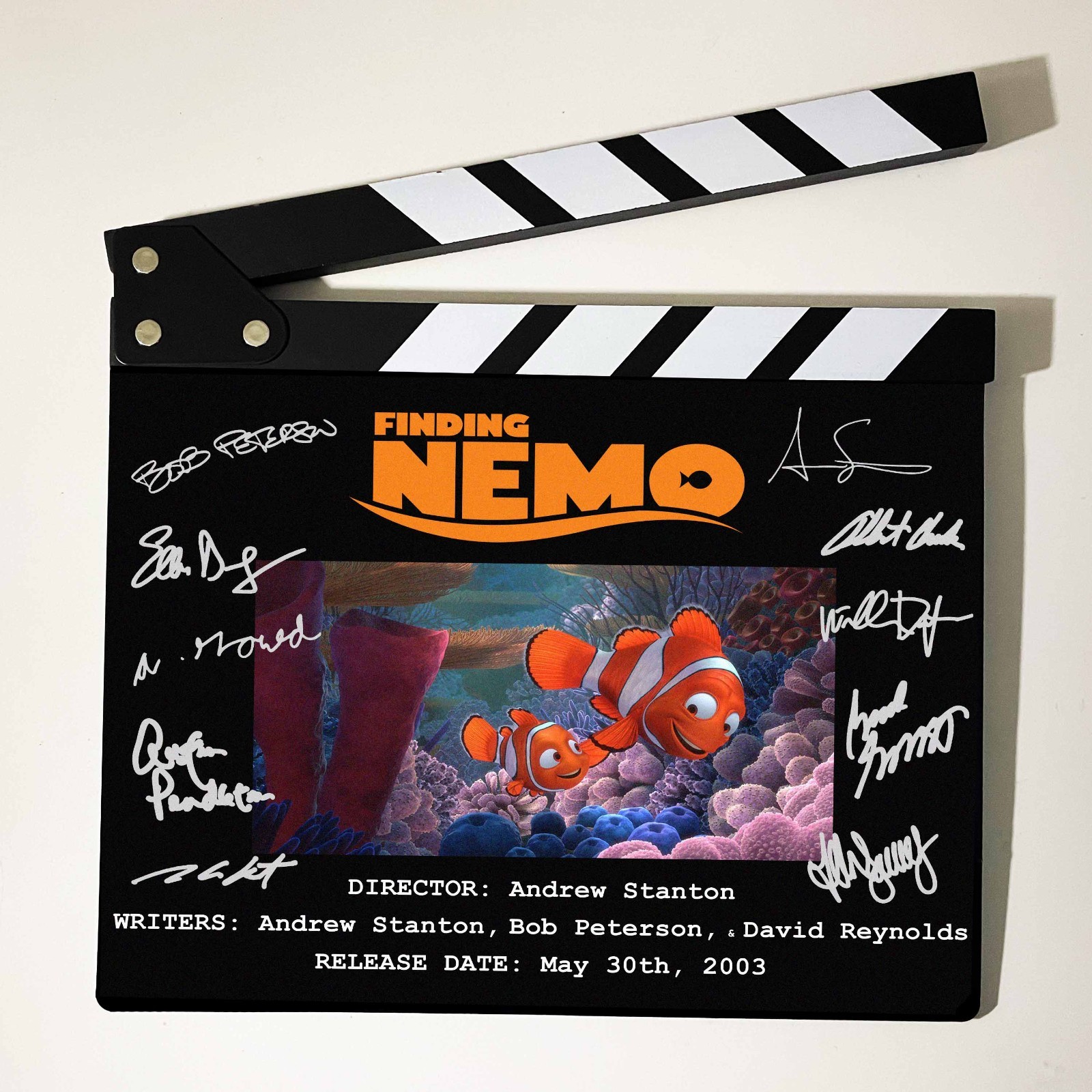 Finding Nemo (2003) Autographed Signed Facsimile Movie Clap Board Prop