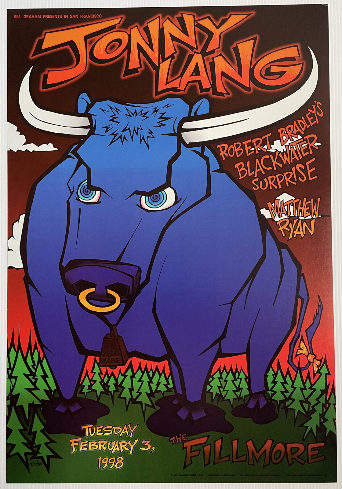 Jonny Lang Concert Poster 1998 F-313 Fillmore