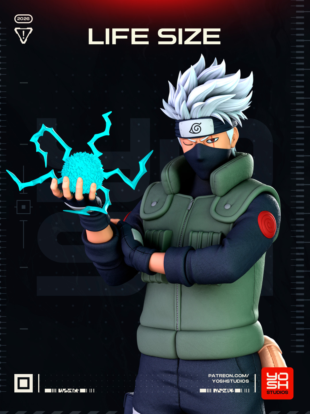 Kakashi Life Size NARUTO 5’9 Feet N Color 3D Printed Pick Your Style