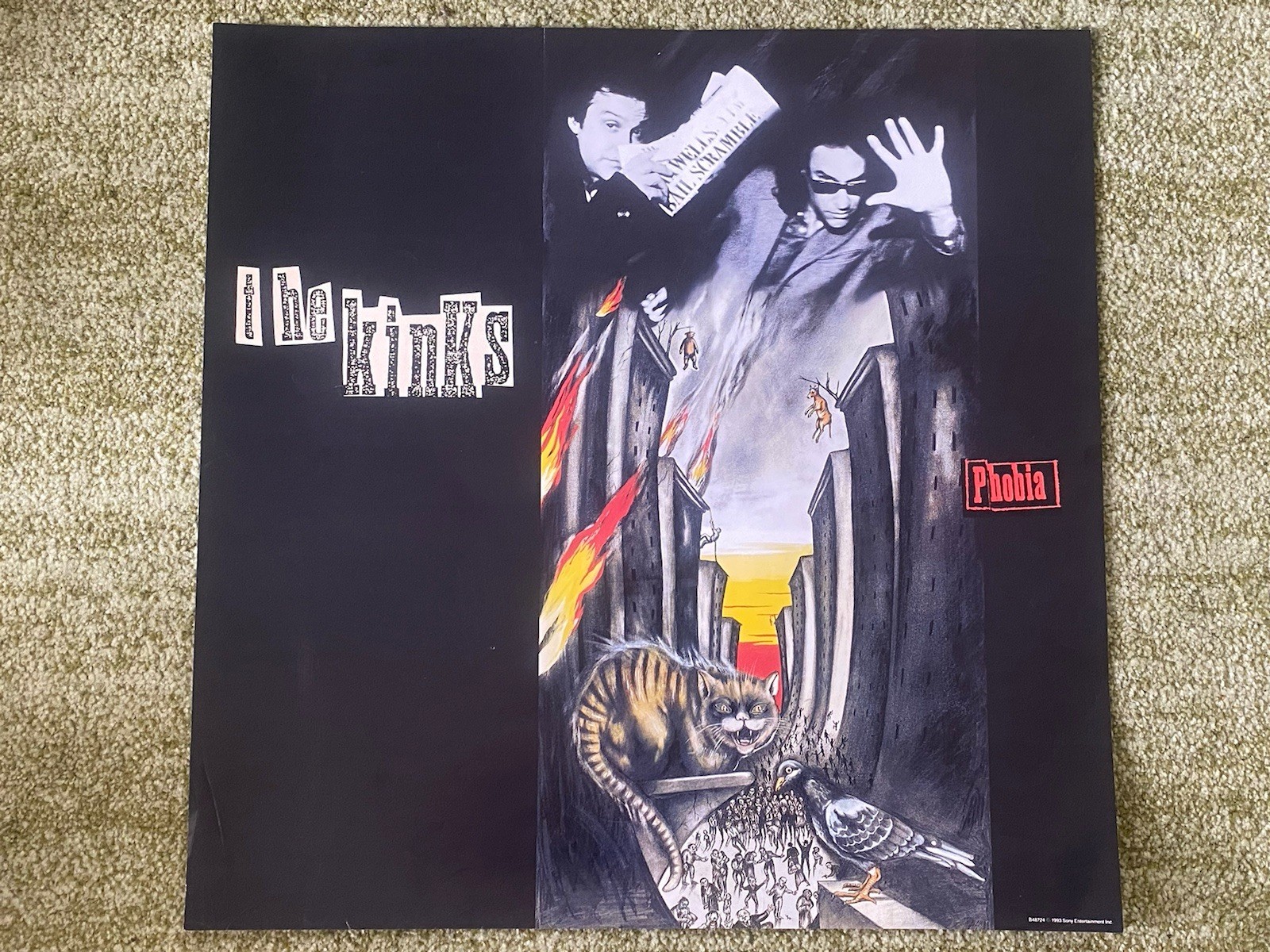 RARE 1993 The Kinks Poster 23×23” Vintage Wow! Ray Davies Dave Davies