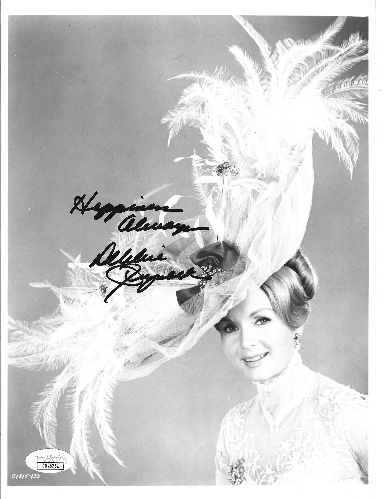Debbie Reynolds REAL SIGNED Promo Photo JSA COA Autographed Singin’ In The Rain
