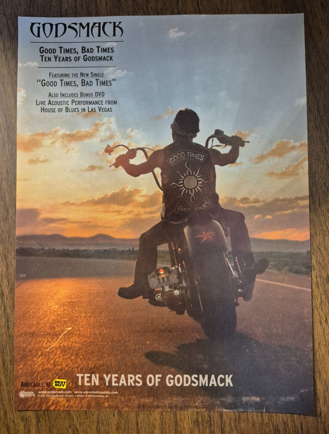 GODSMACK “Good Times, Bad Times: 10 Years…” ~ Magazine Print/Promo Ad 2007