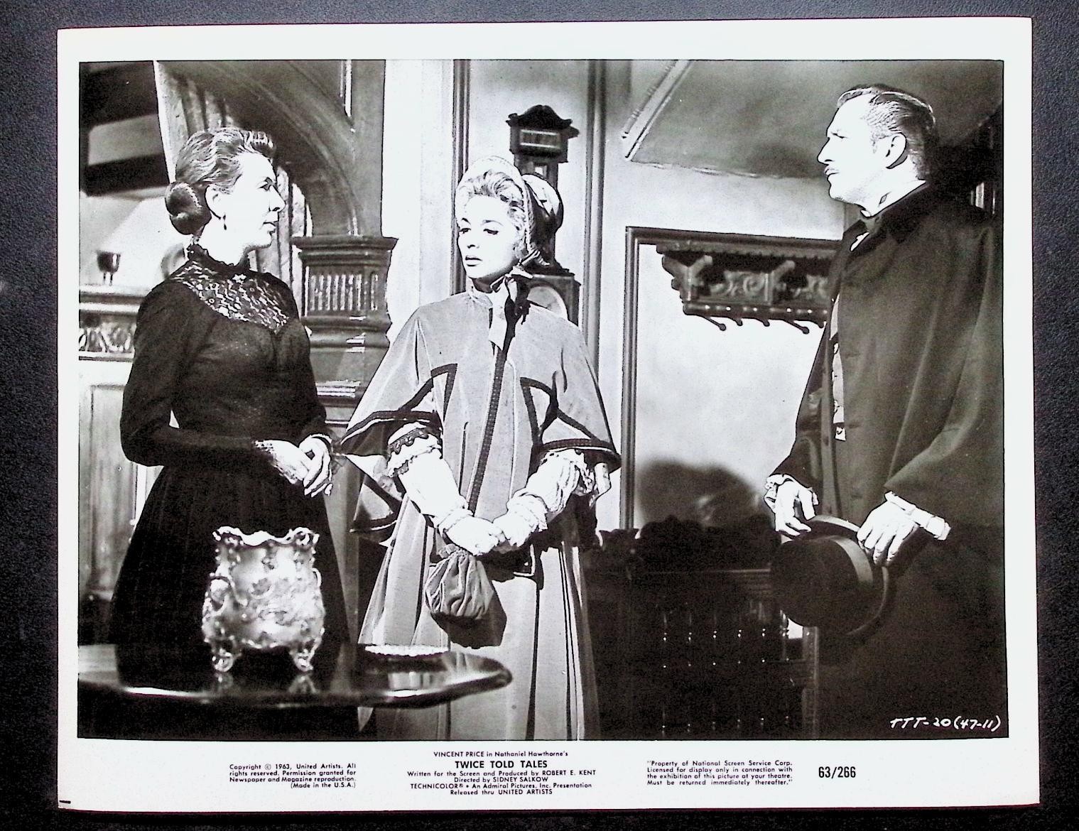 Vincent Price Beverly Garland Jacqueline deWit 8×10 Still Twice Told Tales