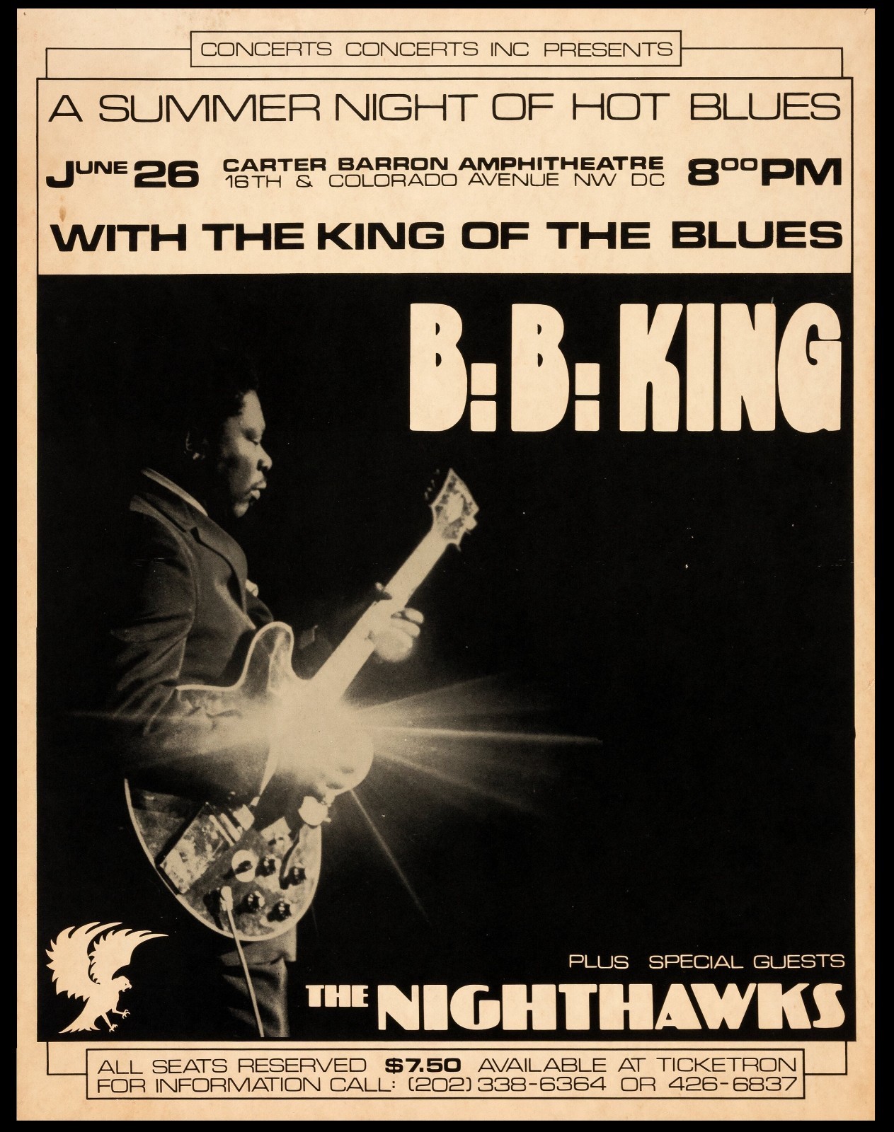 1979 B.B. KING CONCERT POSTER WALL ART PRINT FOR WASHINGTON D.C. SIZE 11X17 INCH