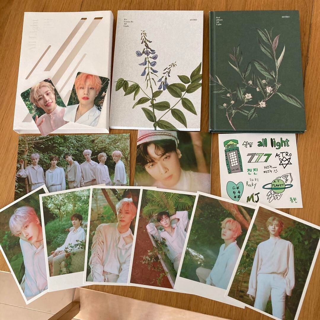 ASTRO All light White Version album CD trading photo post card complete set KPOP
