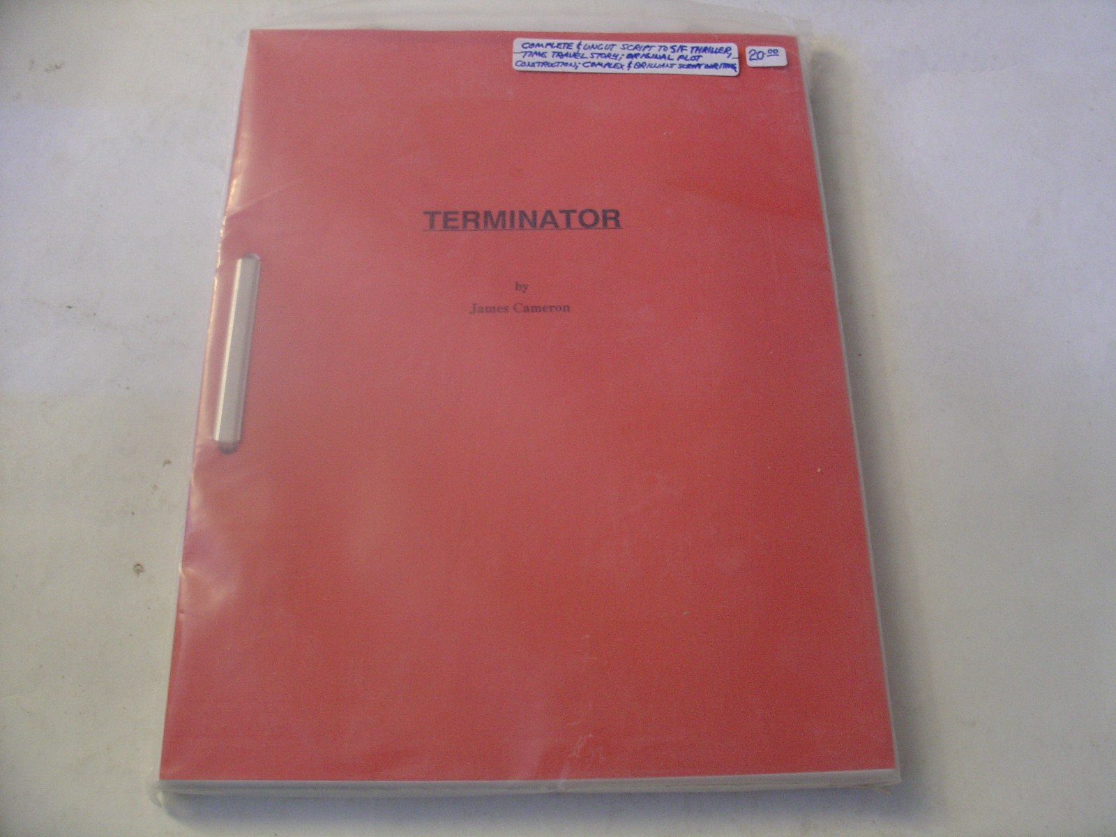 THE TERMINATOR James Cameron 1983 Movie Script Screenplay Arnold Schwarzenegger