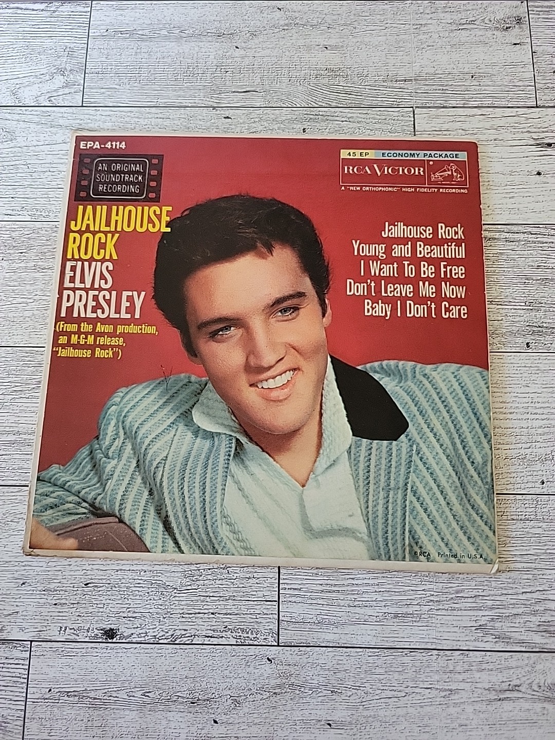 Jailhouse Rock Elvis Presley Sleeve ONLY Replacement EPA-4114 MGM RCA 45 EP USA