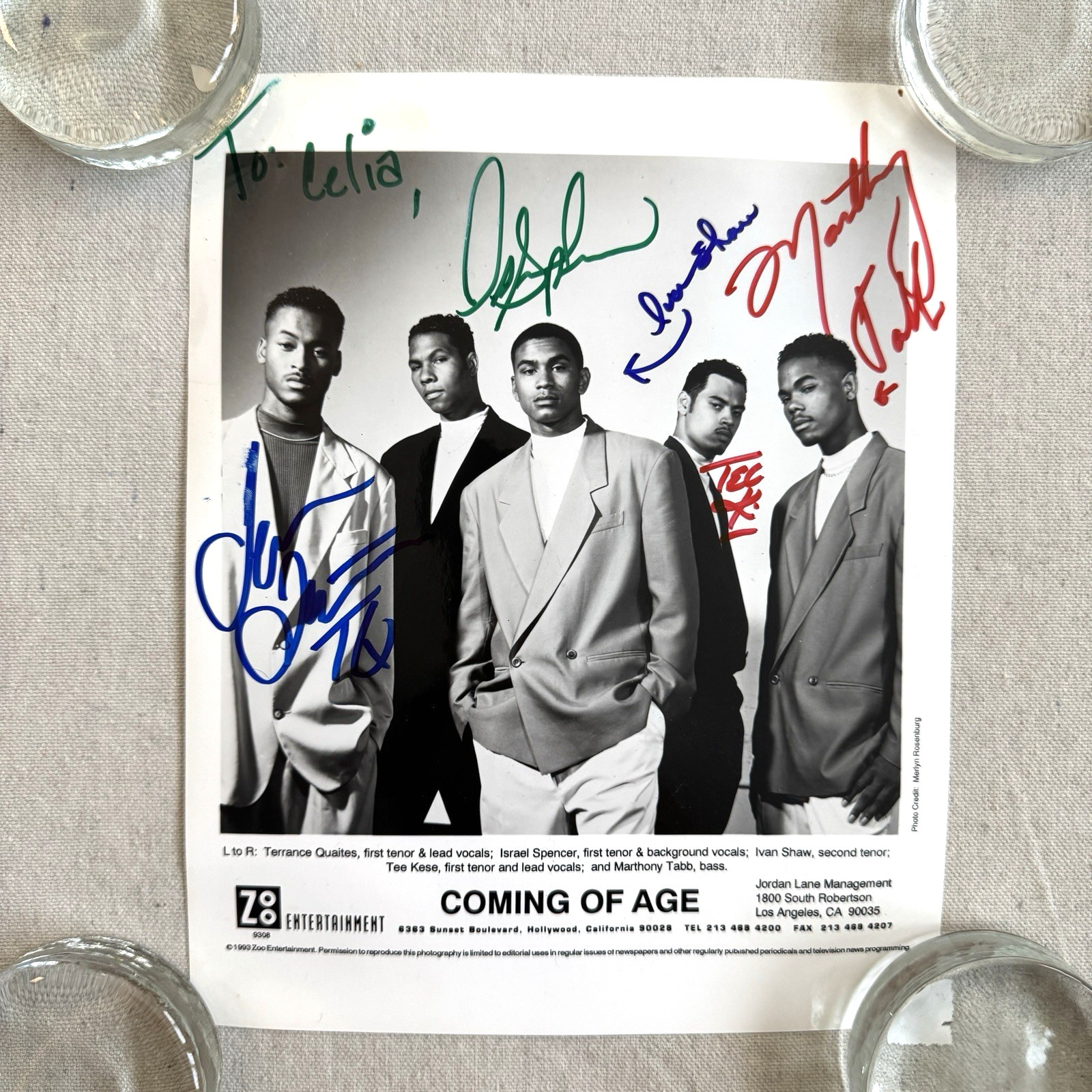 Coming of Age Signed Autograph R&B Hip Hop Rap Promo Photo Coming Home to Love