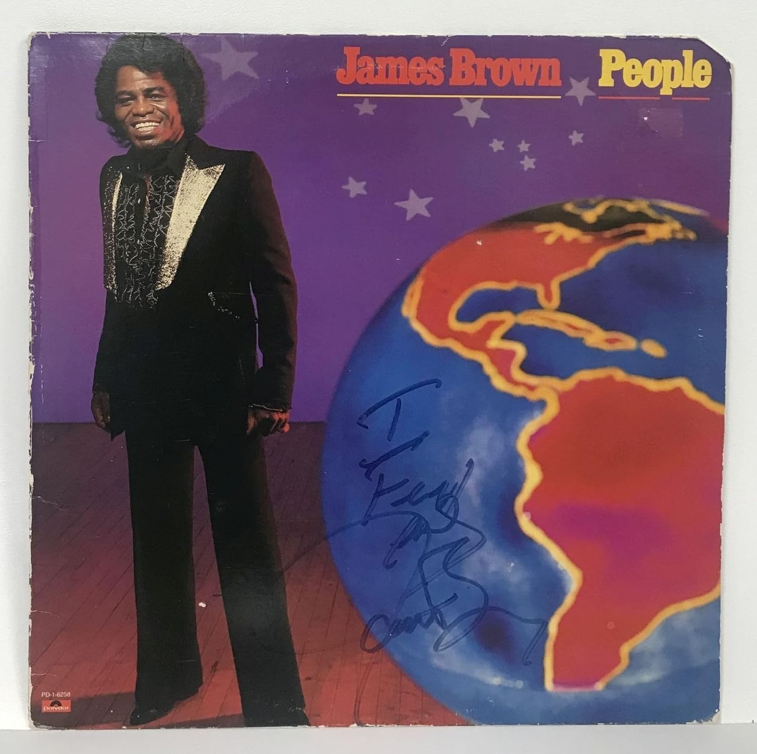 James Brown (d. 2006) Signed Autographed “People” Record Album Cover Mueller COA