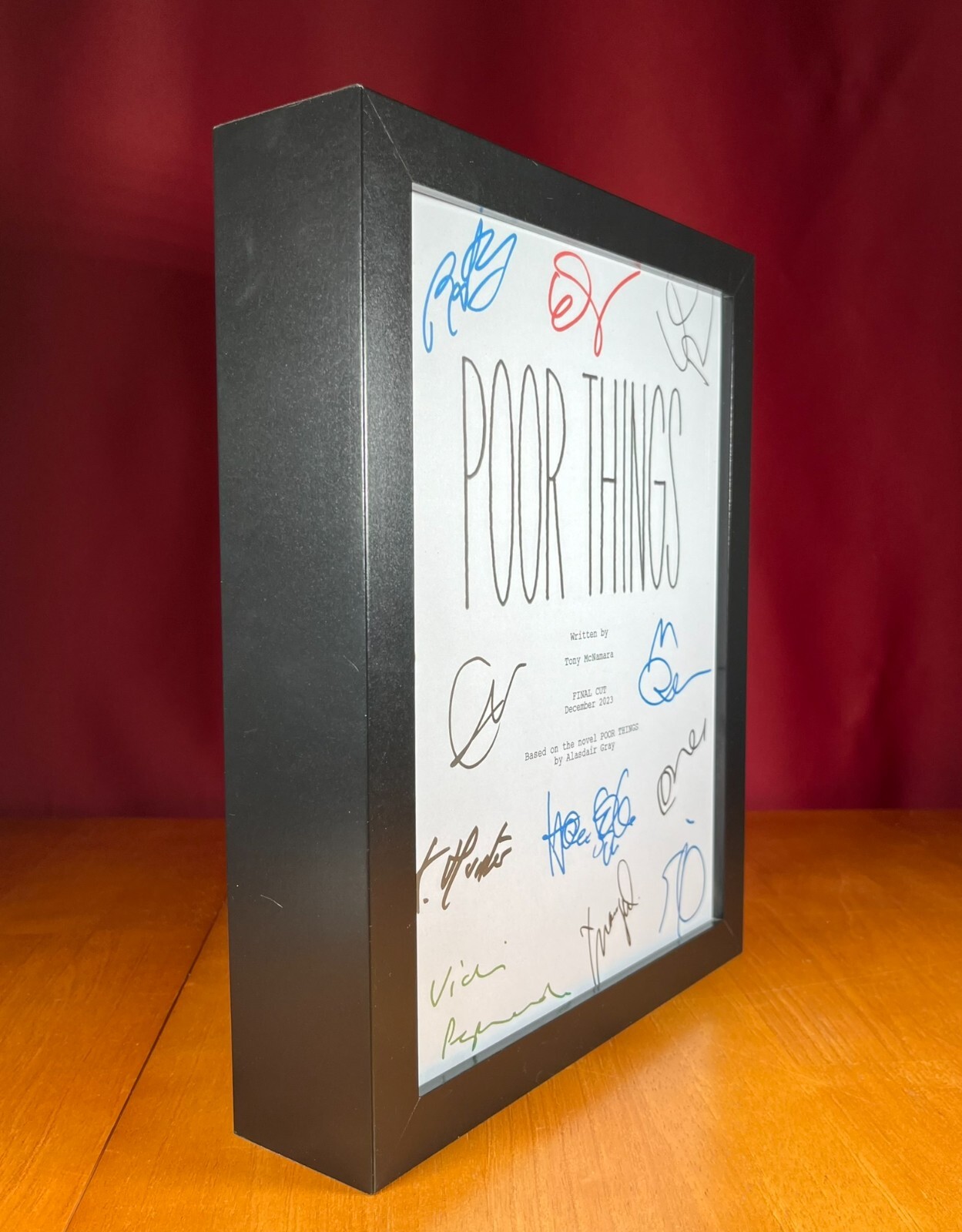 Poor Things Script Signed- Autograph Reprints- Emma Stone, Willem Dafoe