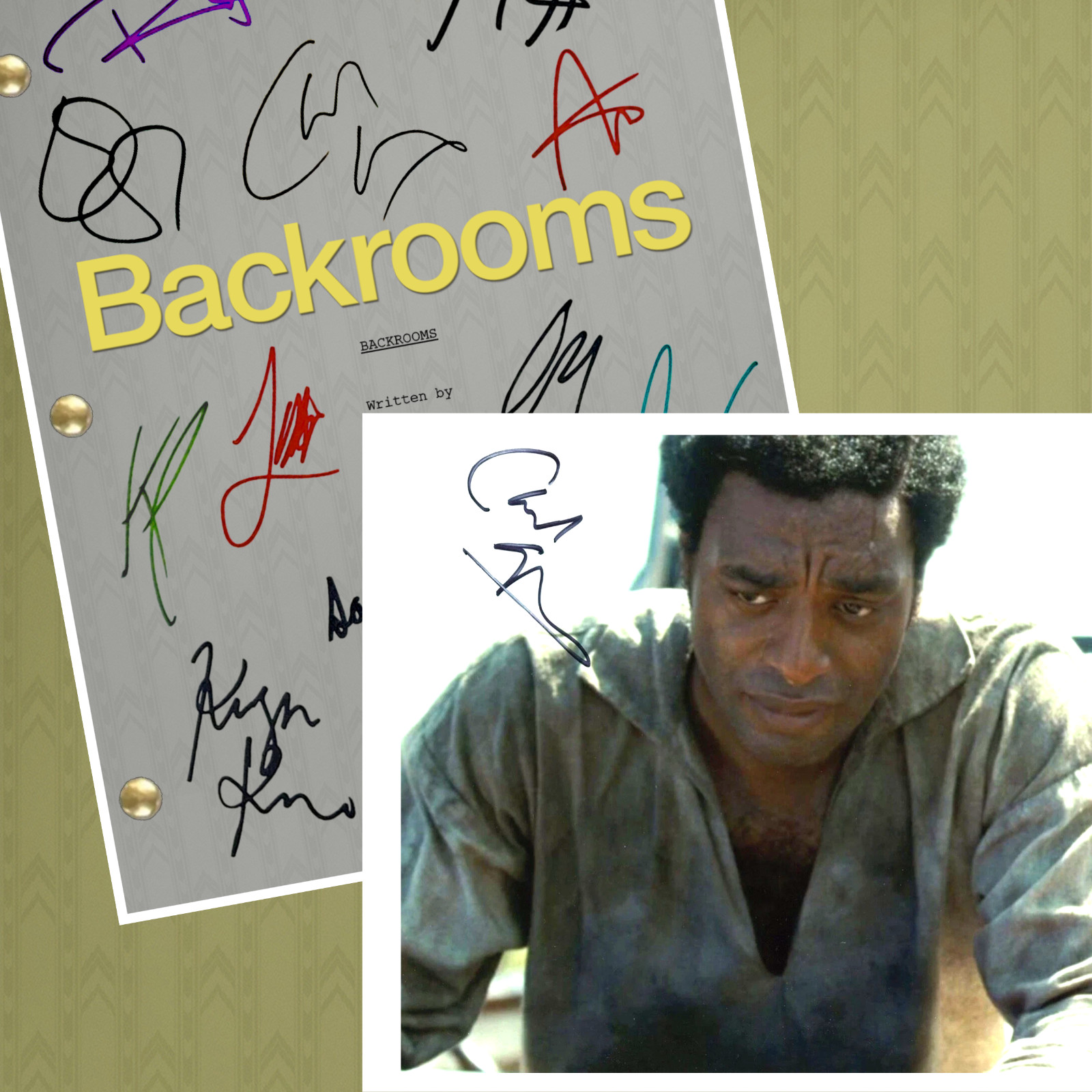 Backrooms Script Signed Autograph Reprints & Signed 8×10 Pic. Suspense Horror