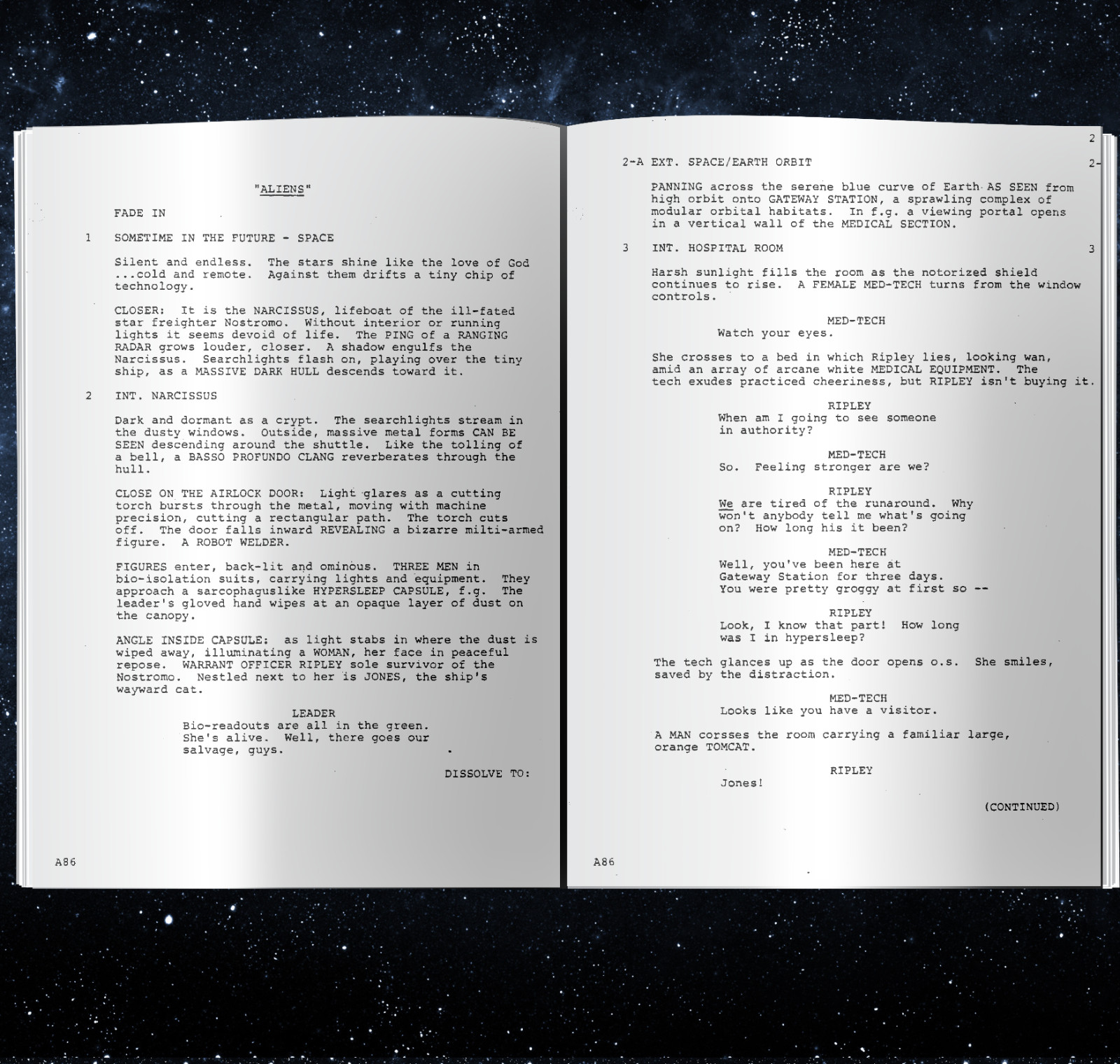 Aliens Script Signed, Autograph Reprints, Sigourney Weaver, Bill Paxton, Sci-Fi