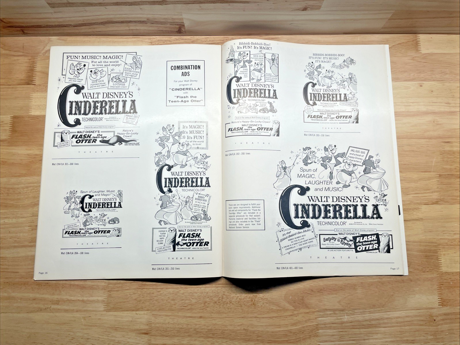 Disney Cinderella 1971 Pressbook With Supplement Vintage Theater Promo Kit
