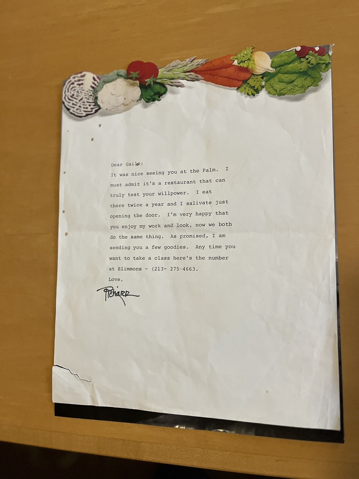 An Original Hand Signed Autograph Of RICHARD SIMMONS