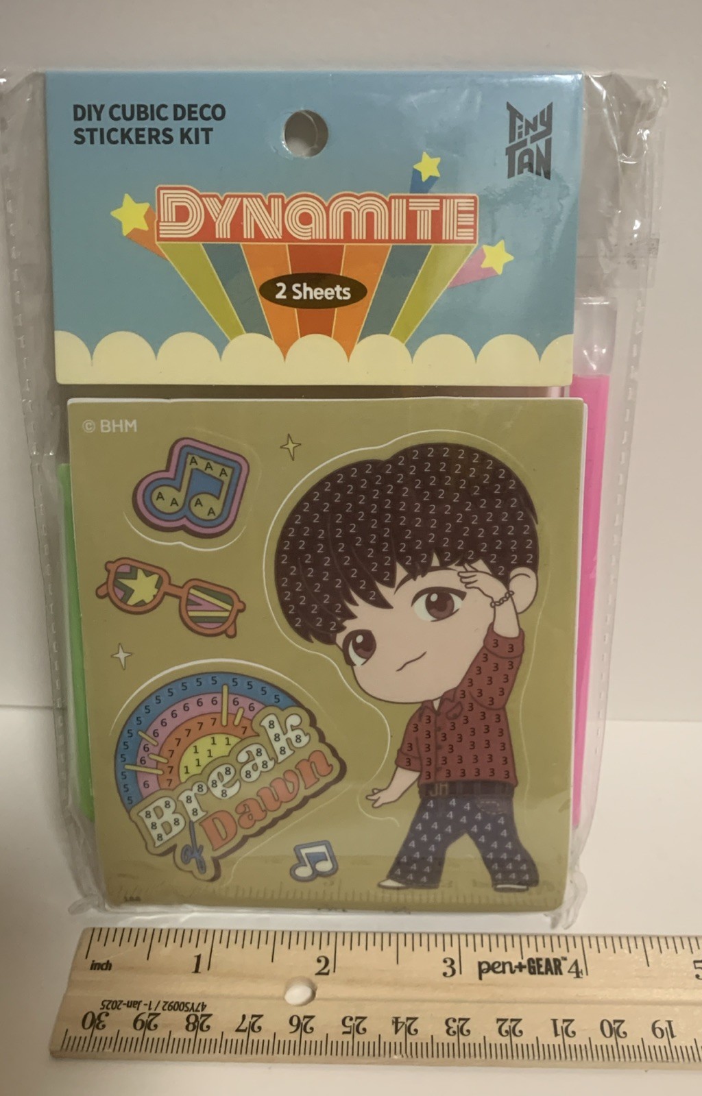 New Sealed DIY Cubic Deco Sticker Kit BTS TinyTan J-Hope