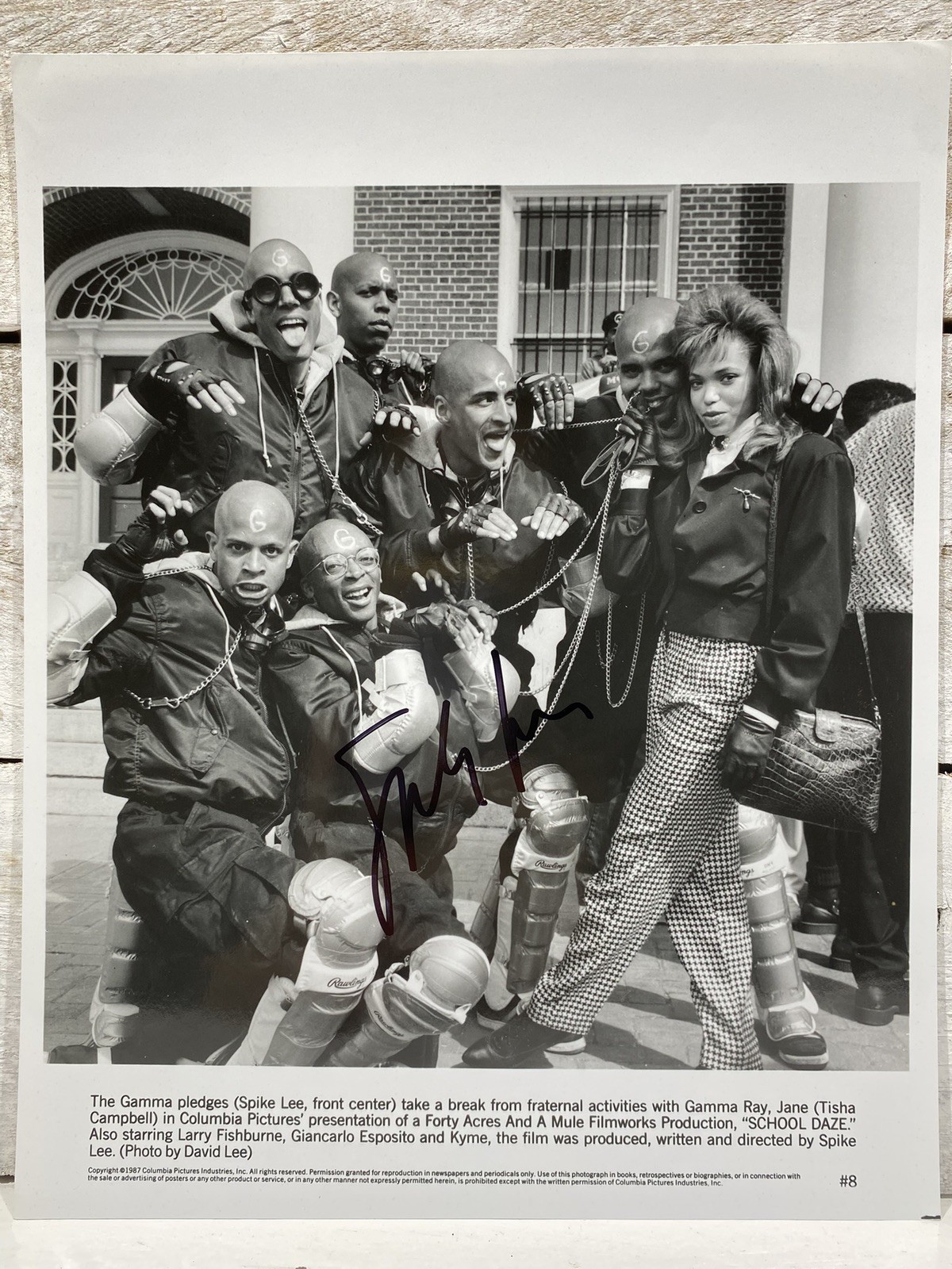 Spike Lee signed Black and White Press Photo in “School Daze” – 8 X 10