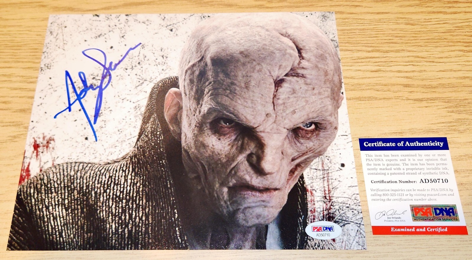 ⚫🤖⚔️ Andy Serkis THE FORCE AWAKENS Snoke Signed 8×10 Photo STAR WARS PSA JSA