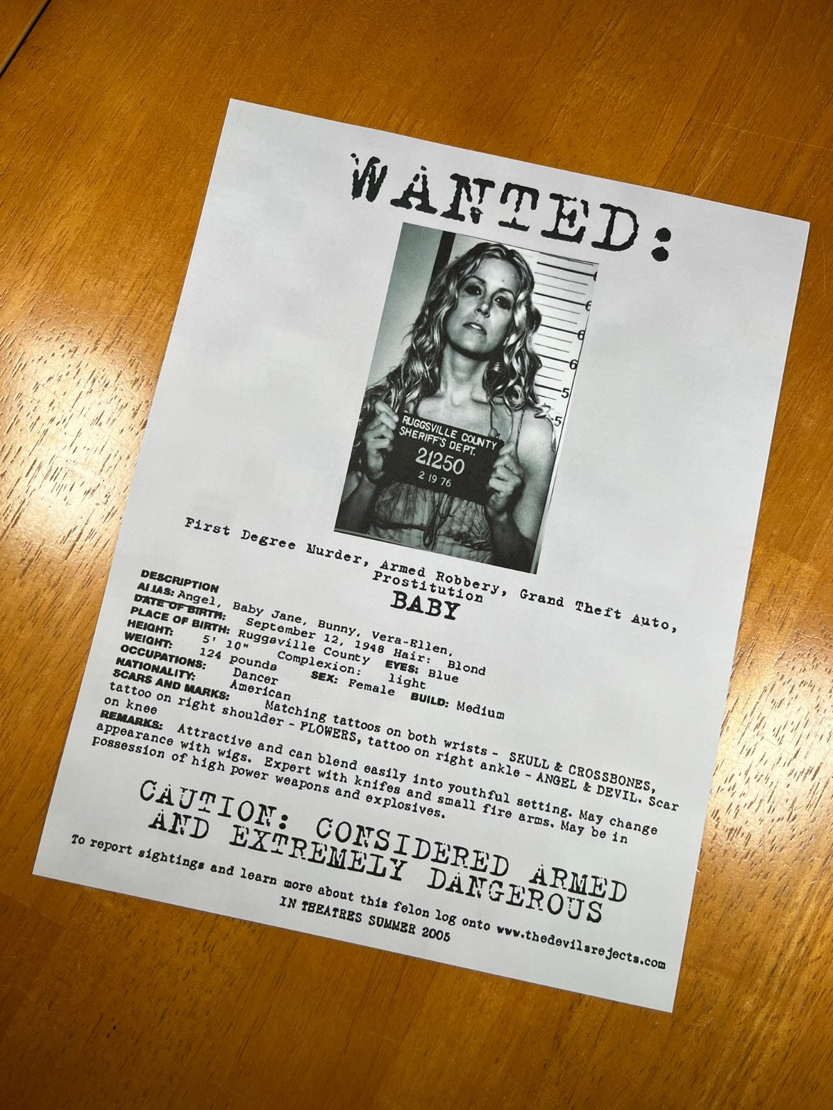 The Devil’s Rejects Firefly Wanted Posters- 8.5 x 11- Devil’s Rejects Movie