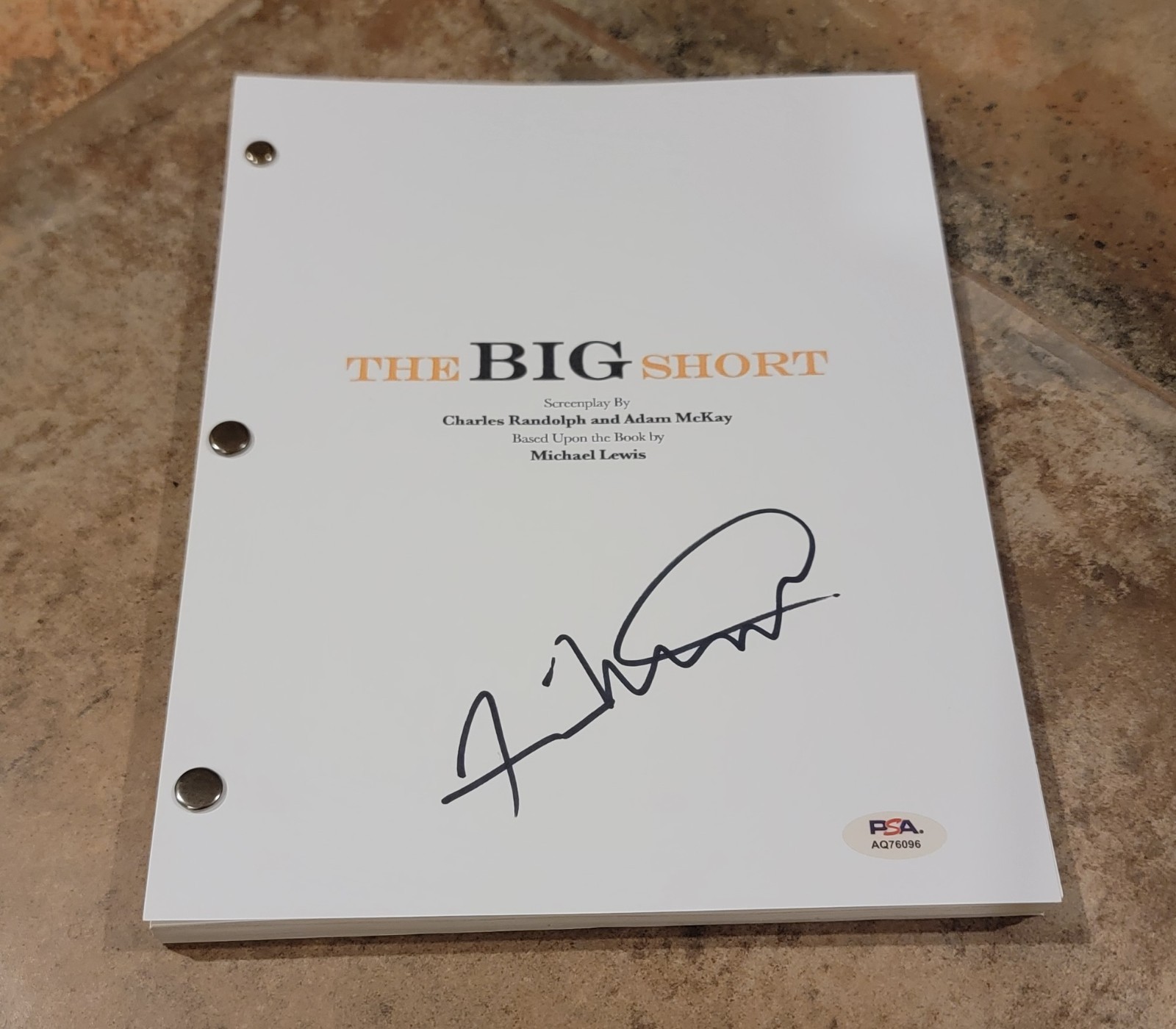 Finn Wittrock signed The Big Short script full 171 pages PSA DNA autograph