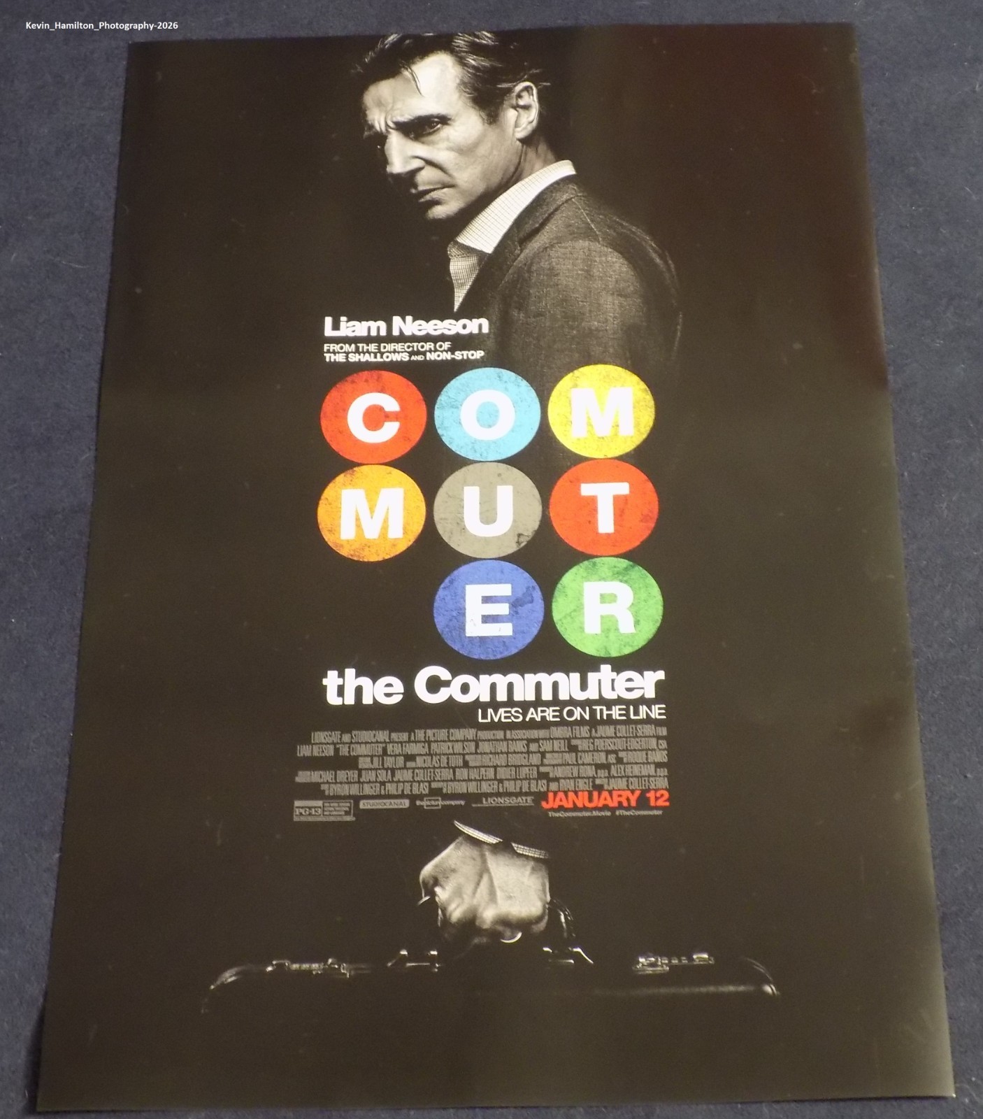 THE COMMUTER original 13.5×24 movie poster Liam Neeson