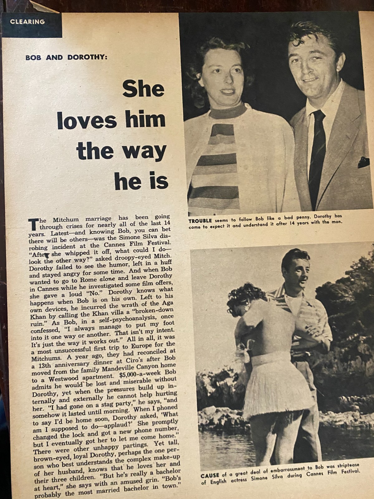 Robert Mitchum, Full Page Vintage Clipping aa