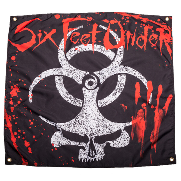 Six Feet Under Biohazard 3′ x 3′ durable cloth banner reinforced steel grommets