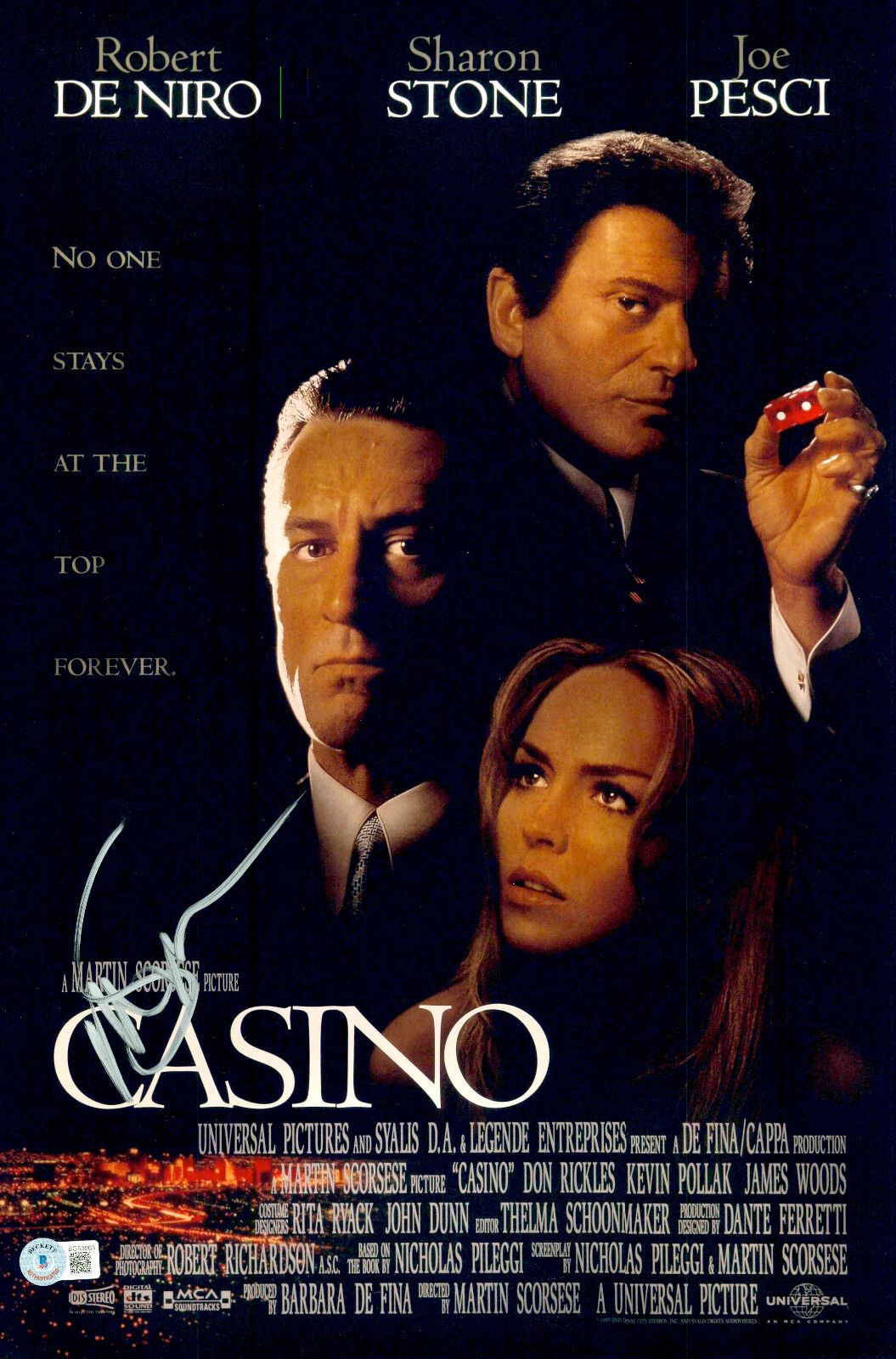 MARTIN SCORSESE SIGNED AUTOGRAPH CASINO 12X18 PHOTO MINI POSTER BAS BECKETT