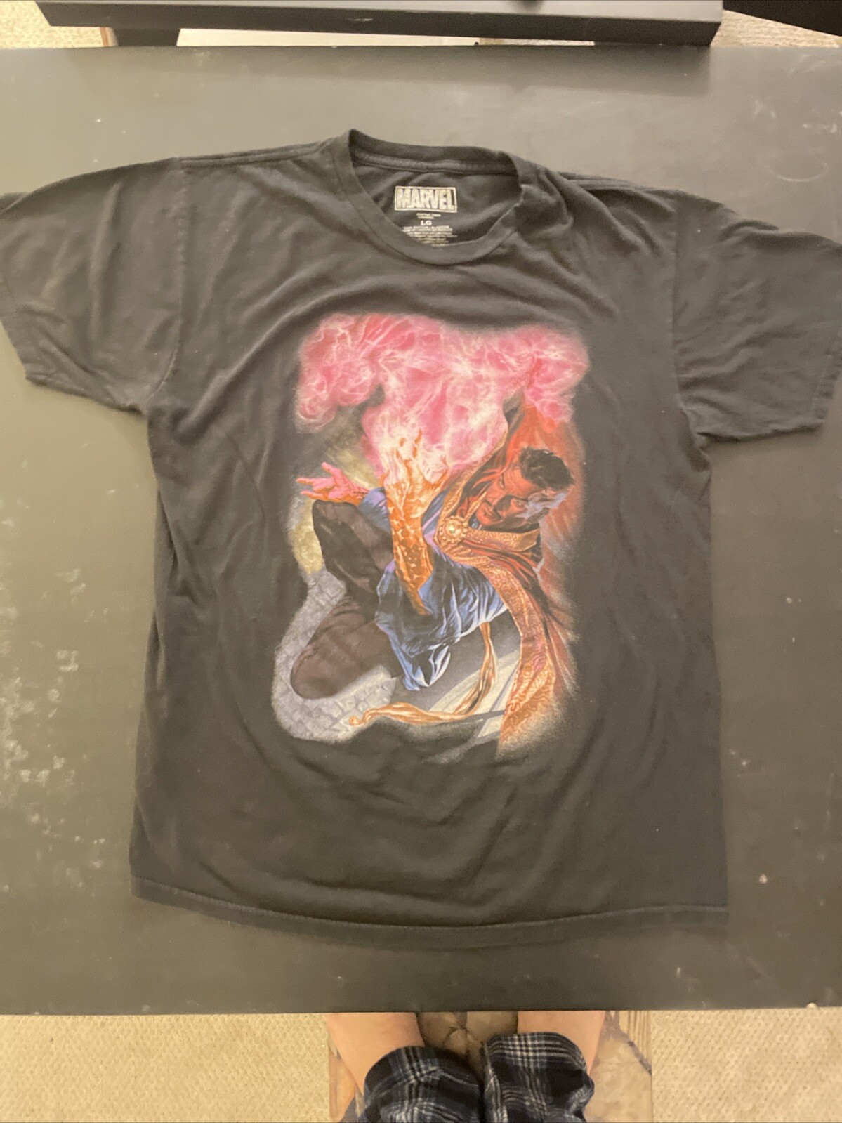 Doctor Strange Black T-Shirt – Alex Ross Art – Marvel Avengers MCU (Large) 2010s