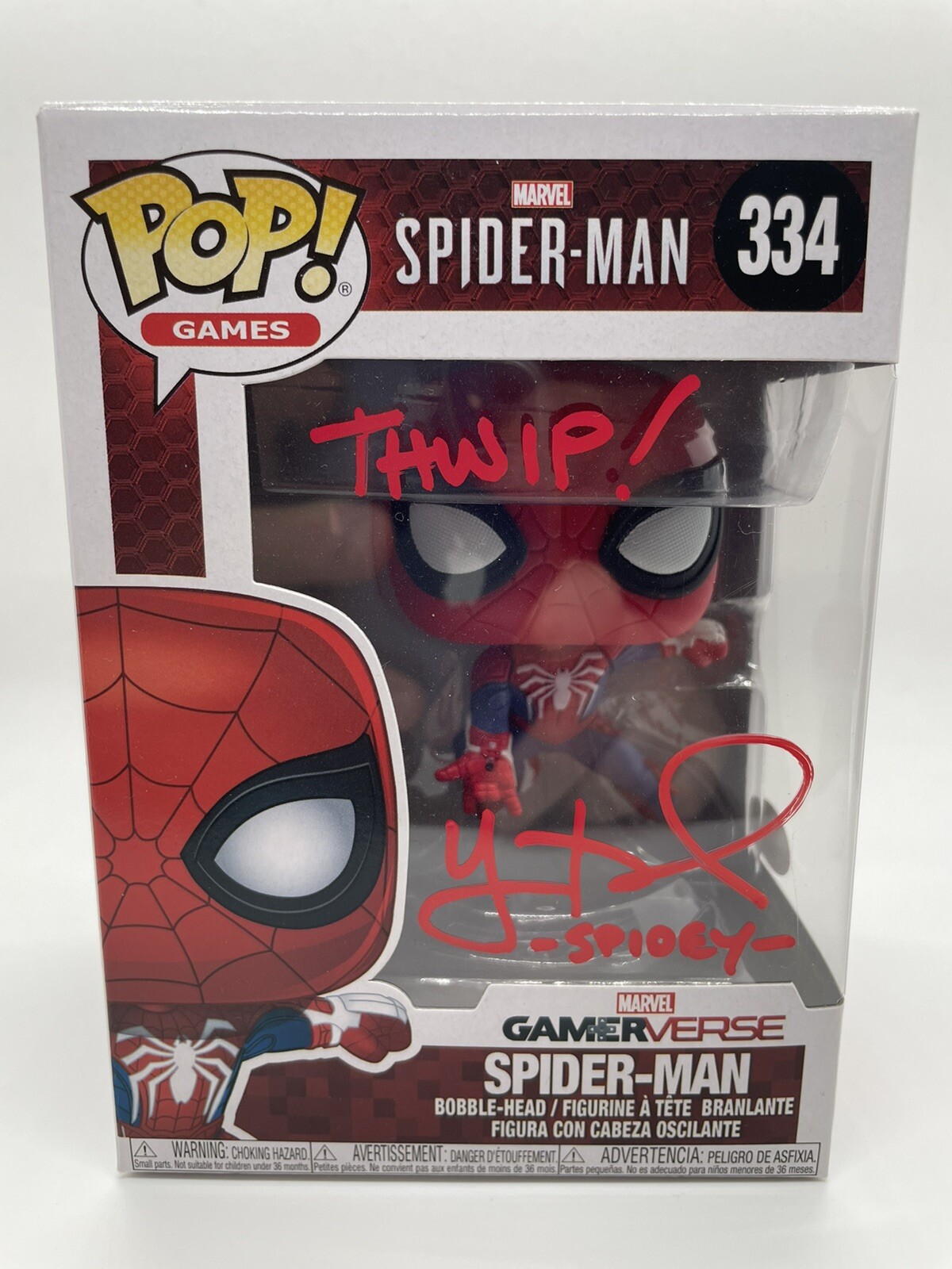 Yuri Lowenthal Signed Funko Pop Spider-Man Gamerverse Authentic Auto JSA COA