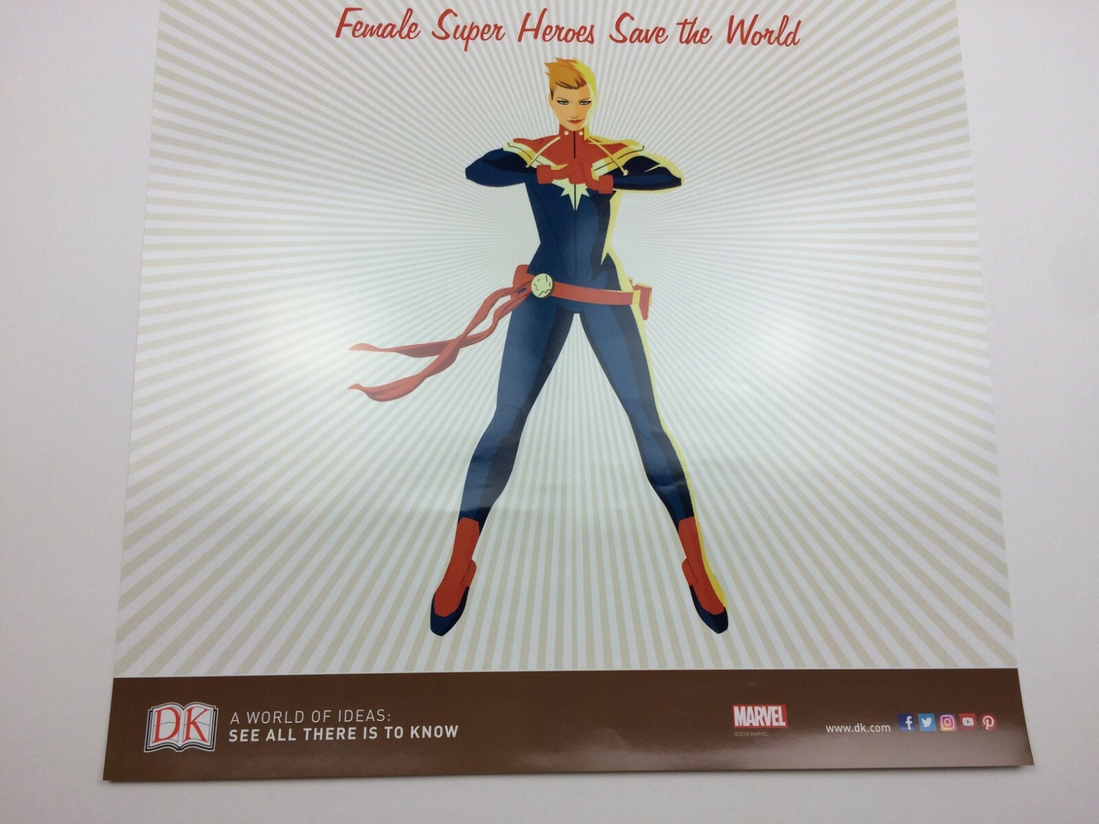 Captain Marvel Carol Danvers 17 x 22 Poster 2018 NYCC DK Fearless and Fantastic!
