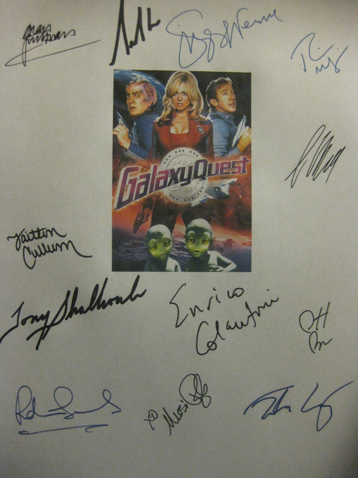 Galaxy Quest Signed Film Script X12 Tim Allen Alan Rickman Sigourney Weaver rpnt