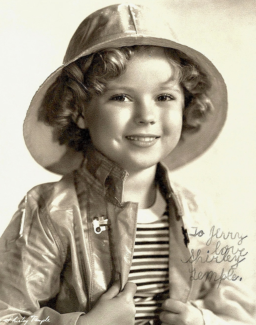 SHIRLEY TEMPLE Autograph signed as a child to Little Rascals star JERRY TUCKER